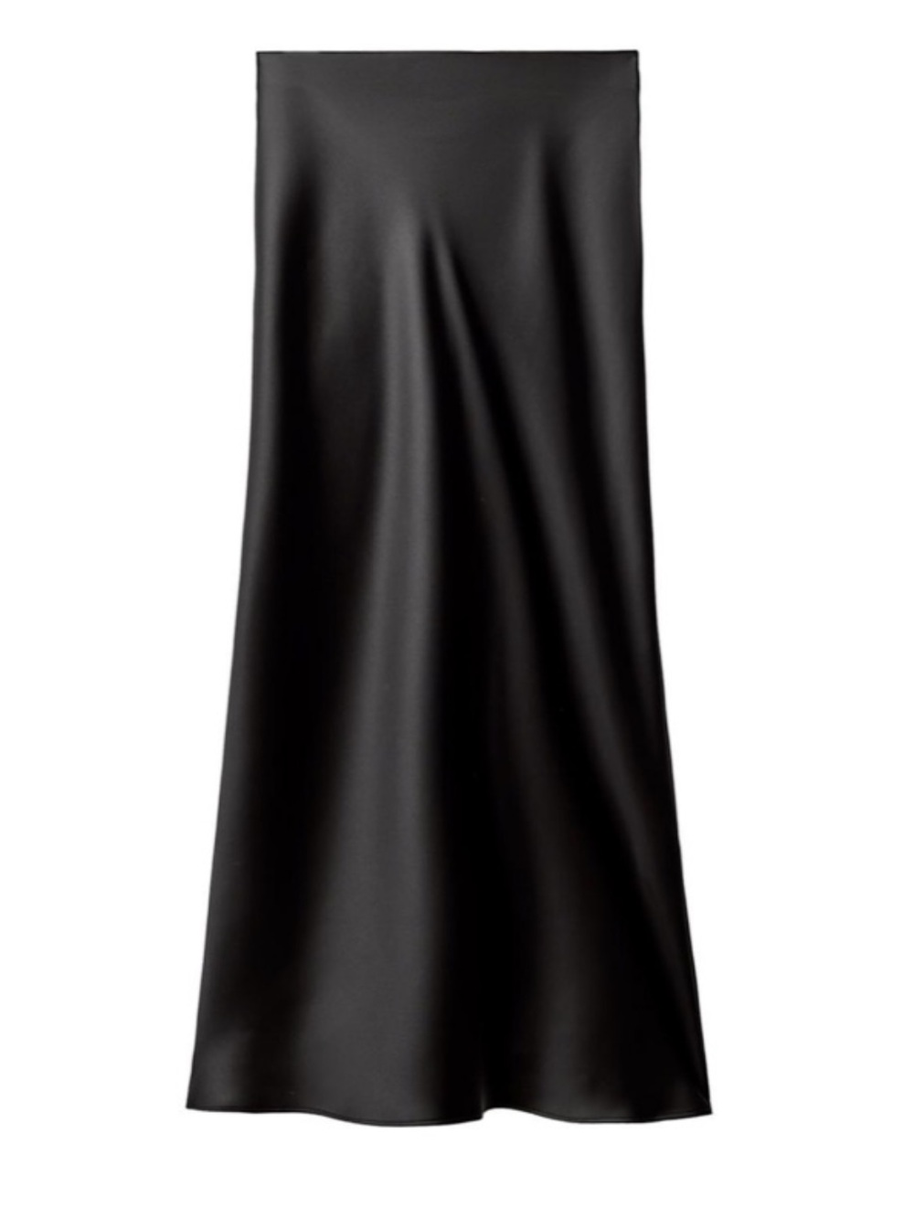 Zara Satin Maxi Skirt - Black Size Medium